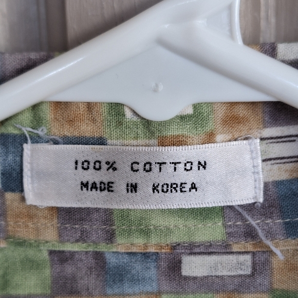 VTG Pierre Cardin Mens Shirt SzXL Multicolor Collar Short Sleeves 100% Cotton - Picture 11 of 12